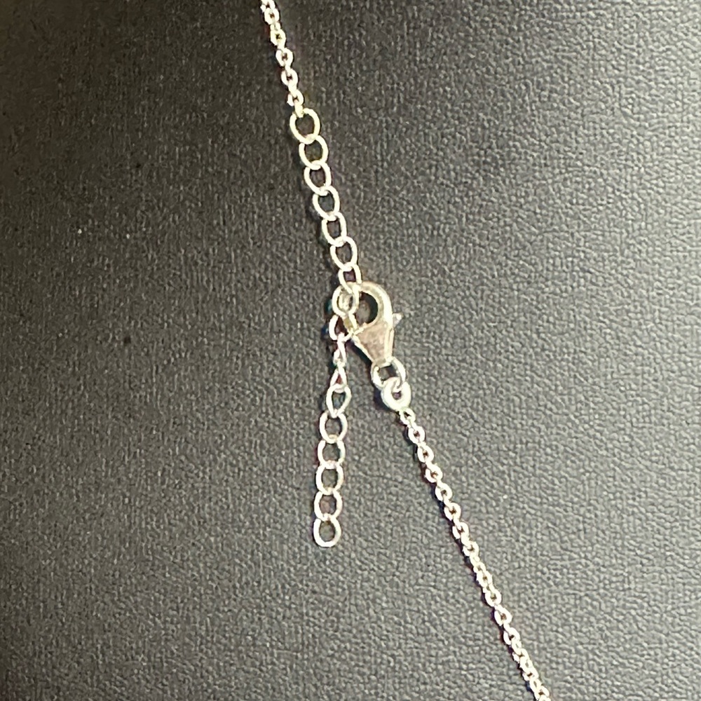 Turquoise spiny oyster sterling silver necklace - Picture 7 of 8